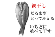 ホッケ網干し